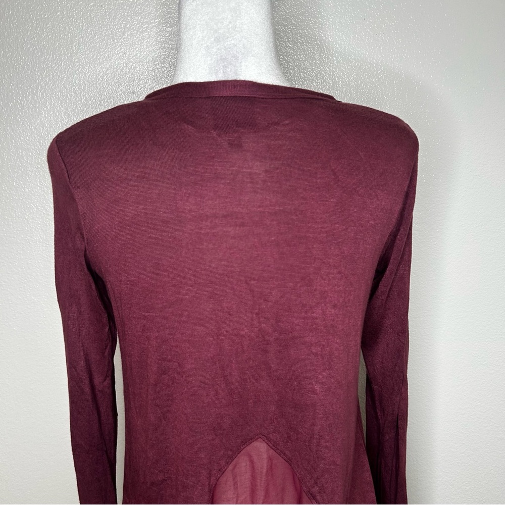 B Collection by Bobeau Womens Burgundy Open Front Lightweight Cardigan Size S - Picture 6 of 9